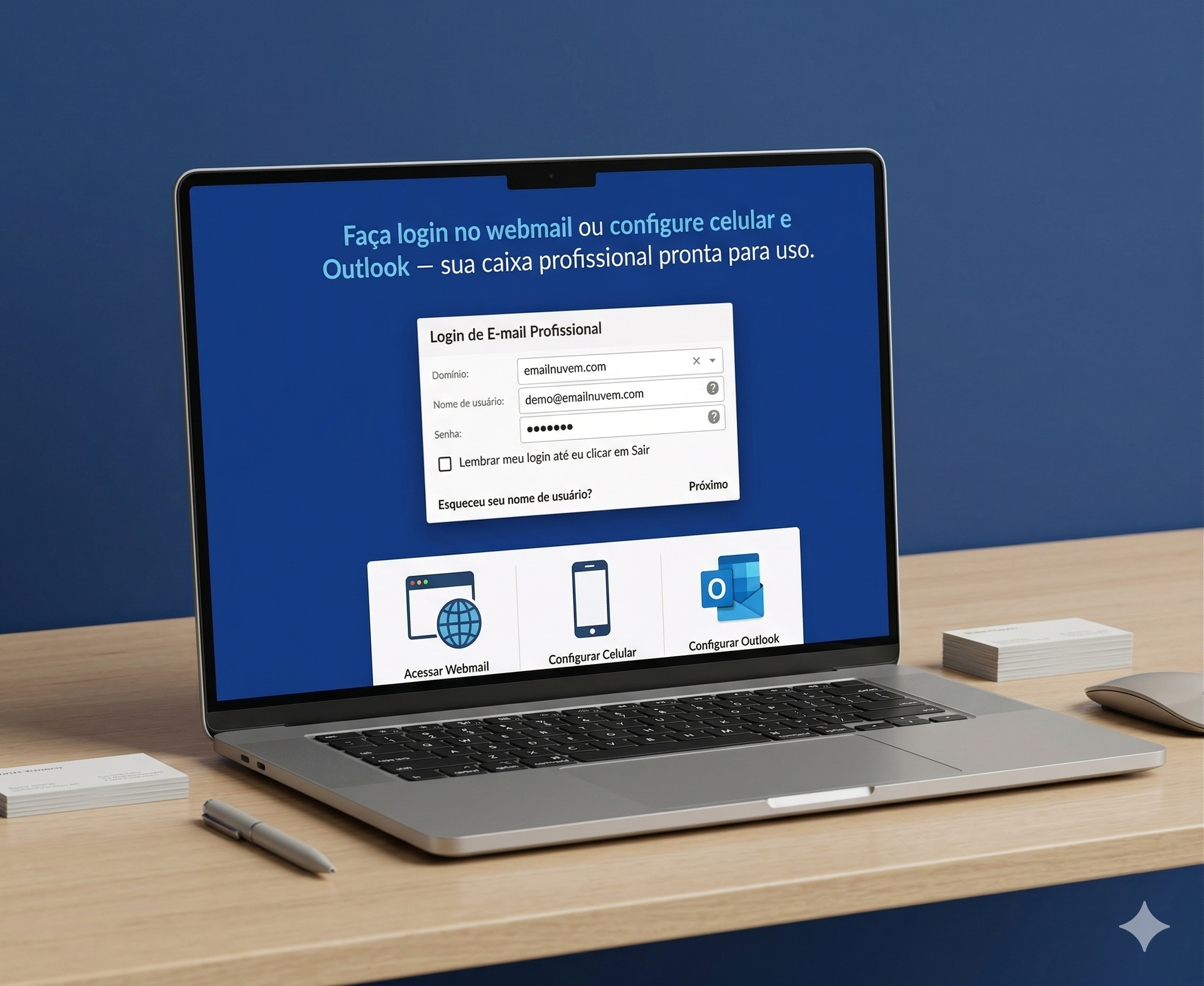 Tela de login do webmail Vimail para acessar e-mail corporativo no navegador